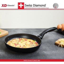 Антипригарная сковорода XD 6420c с крышкой, D 20 см, алмазное покрытие XD Classic, Swiss Diamond