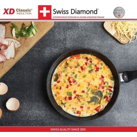 Антипригарная сковорода Induction XD 6424ic с крышкой, D 24 см, алмазное покрытие XD Classic, Swiss Diamond