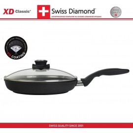 Антипригарная сковорода XD 6426c с крышкой, D 26 см, алмазное покрытие XD Classic, Swiss Diamond