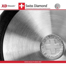 Антипригарная сковорода XD 6424c с крышкой, D 24 см, алмазное покрытие XD Classic, Swiss Diamond