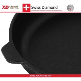 Антипригарная сковорода Induction XD 6428ic с крышкой, D 28 см, алмазное покрытие XD Classic, Swiss Diamond