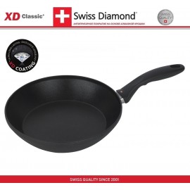 Антипригарная глубокая сковорода XD 6526c с крышкой, D 26 см, алмазное покрытие XD Classic, Swiss Diamond