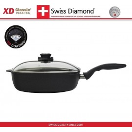 Антипригарный квадратный сотейник Induction XD 6620ic, 20х20 см, алмазное покрытие XD Classic, Swiss Diamond