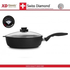 Антипригарный сотейник Induction XD 6724ic, 2.8 литра, D 24 см, алмазное покрытие XD Classic, Swiss Diamond