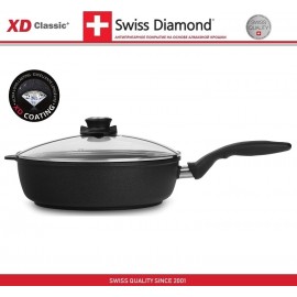 Антипригарный сотейник XD 6728c, 3.8 литра, D 28 см, алмазное покрытие XD Classic, Swiss Diamond