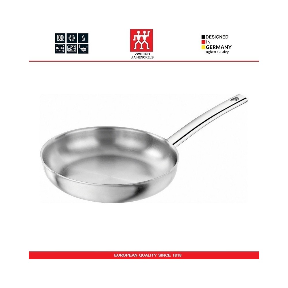 Сковорода Prime, D 20 см, индукционное дно, нержавеющая сталь 18/10, Zwilling